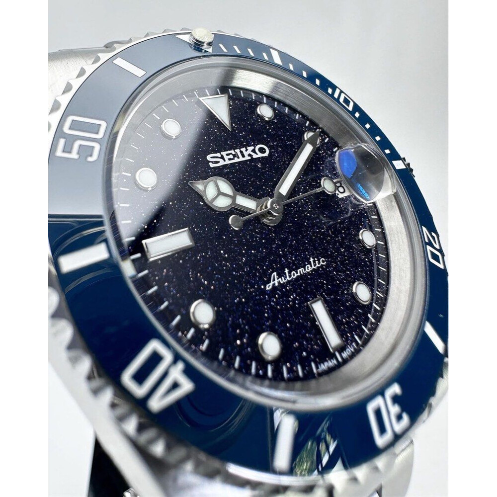 Custom Seiko Mod Premium Midnight Stardust Submariner 40mm